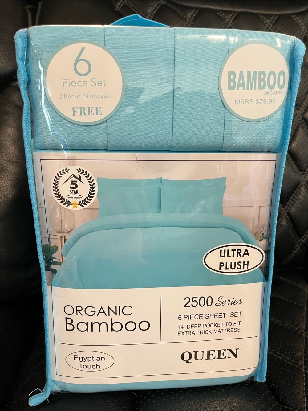 BAMBOO Aqua Ultra Plush 6-Piece Sheet Set